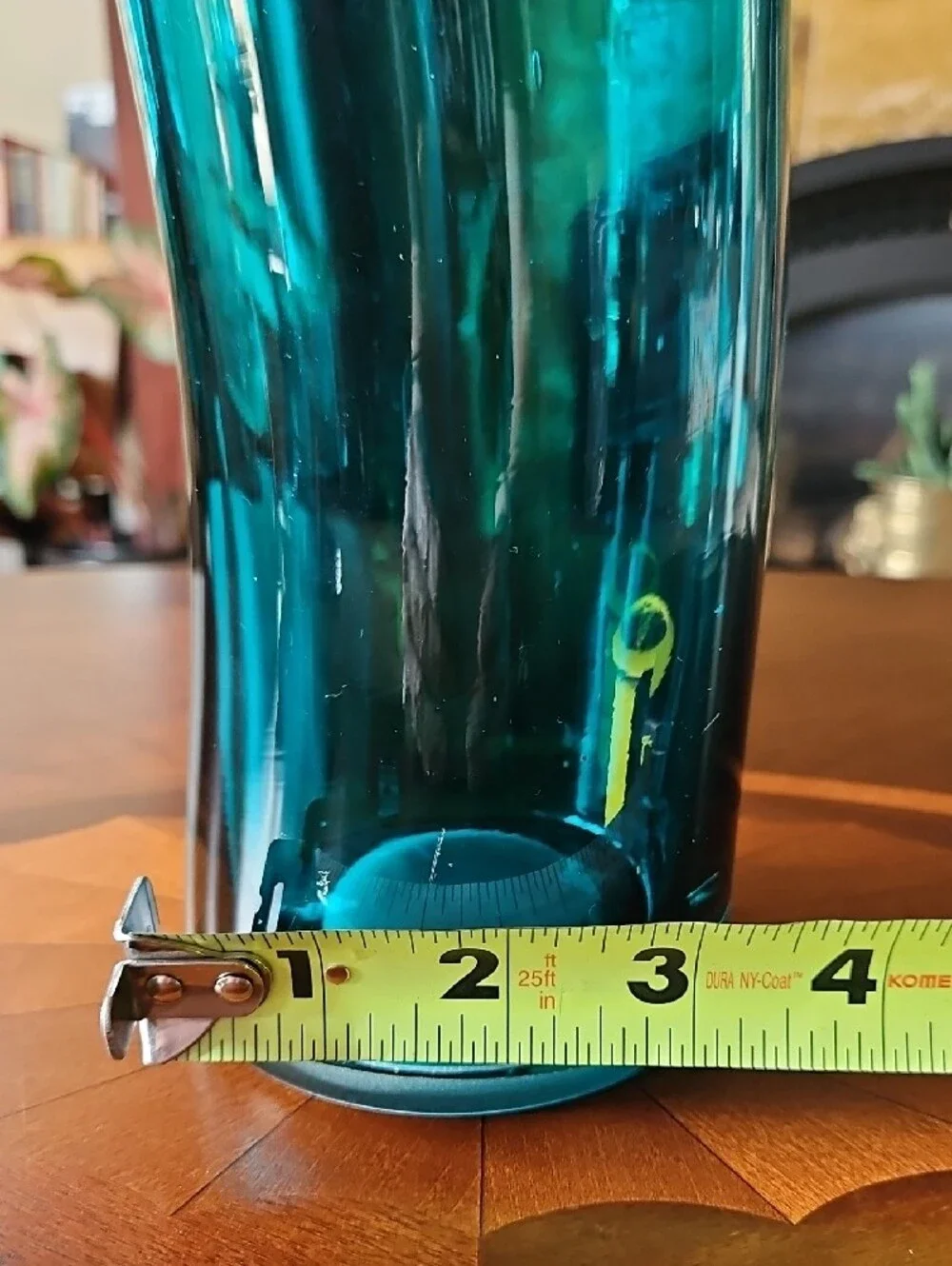 Teal Turquoise Indented Art Glass 